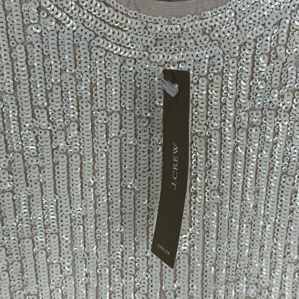 J. CREW COLLECTION Cream Sequin Cropped Sleeveless Blouse Tank Top Size S NWT - Picture 6 of 9